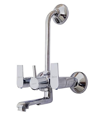 Aquieen Marino L Bend Hot And Cold Wall Mixer With Provision For Over Head Shower (chrome)