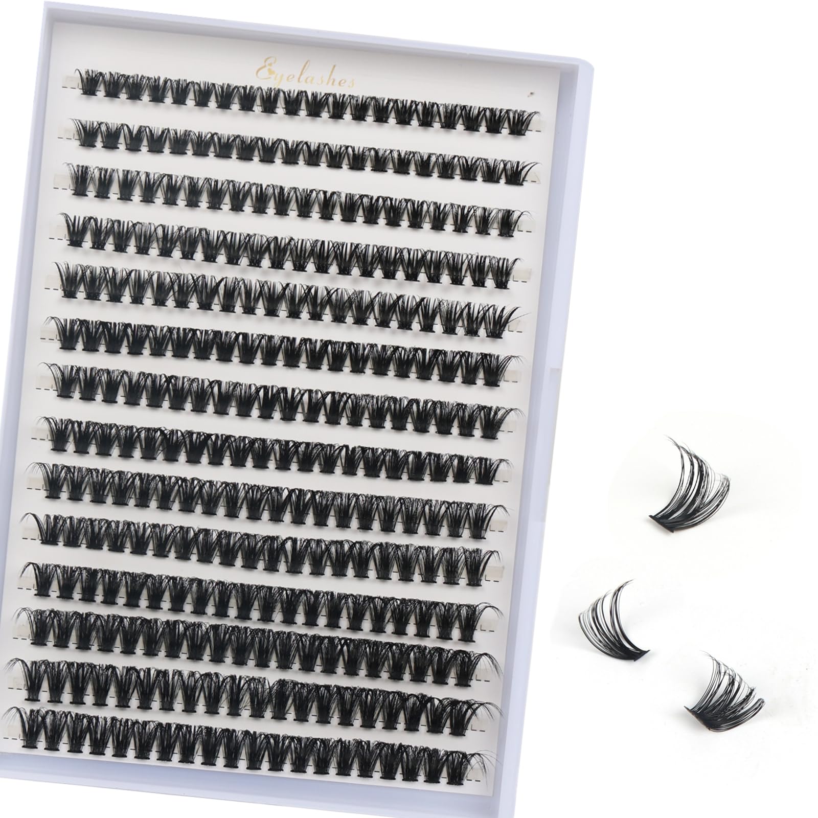 Individual Lashes, 280 Pcs Cluster Lashes D Curl Eyelash Extensions 8-16MM Natural Volume Eyelash Clusters DIY Lash Extension for Beginners(50D 8-16mm) — image 1