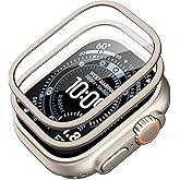ESR 2 Pack Armorite Screen Protector for Apple Watch Ultra 3 /Ultra 2 /Ultra (49 mm), Military Grade Protection, Tempered Glass Film with Aluminum Alloy Frame, Keep Original, Titanium