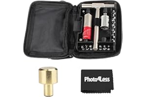 Fix It Sticks Tightening +/- 10% Accurate 15-65 inch-lbs All-In-One Torque Driver Tool Kit w/T-Way Wrench Bits Socket Adapters Bundle Brass Hammer Head Steel Insert Bit