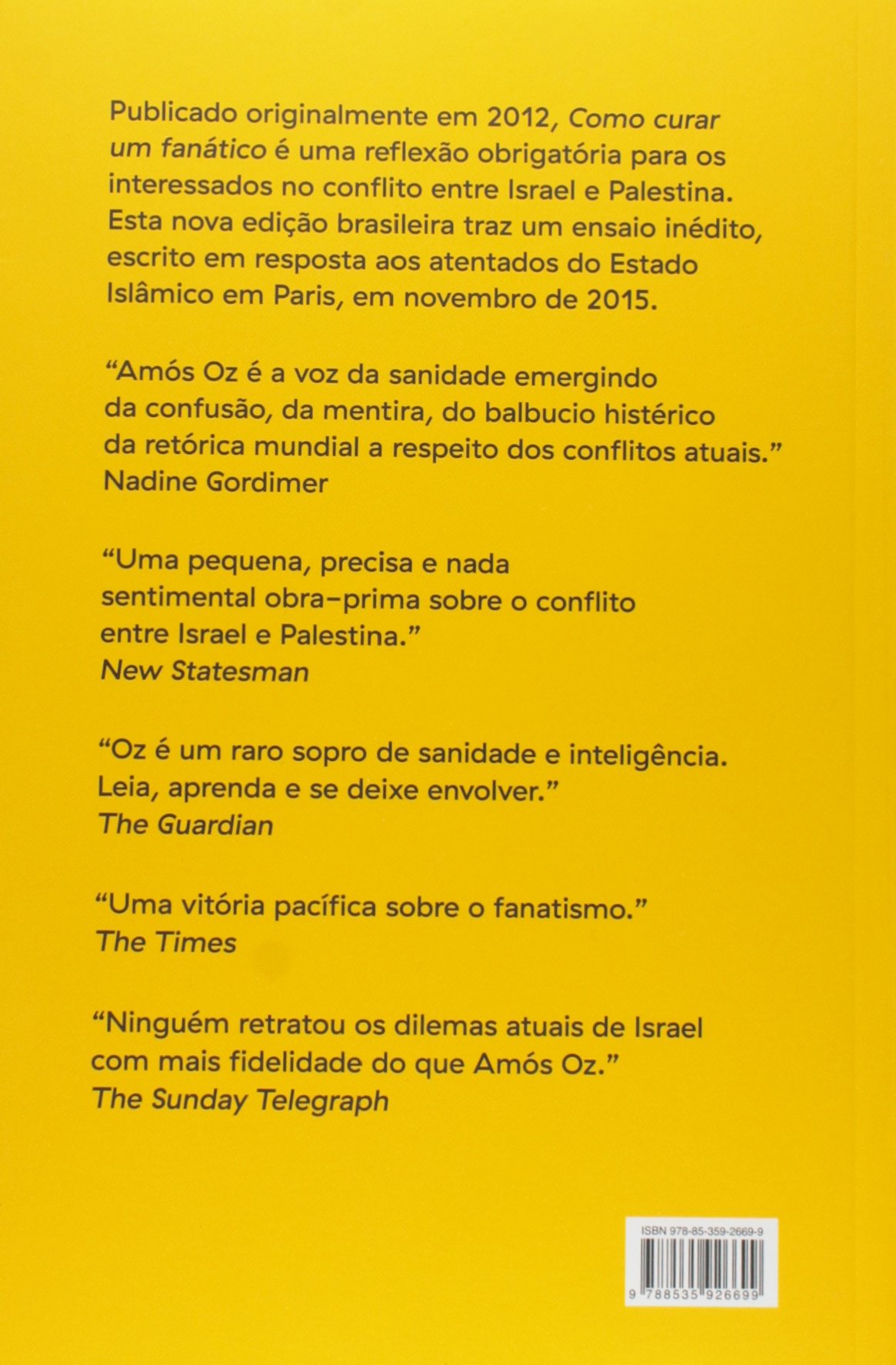 Livro 'Como curar um fanático' por Amós Oz