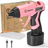 GoGonova Cordless Hot Glue Gun Kit, 2Ah Battery, Includes 25 Glue Sticks | 15s Fast Preheating, Glue Gun and Sticks Set, Smart Power-off, Anti-Drip for School Crafts, DIY Arts, Home Repairs