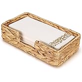 Farmhouse Napkin Holder Water Hyacinth Guest Towel Holder Disposable Paper Hand Towel Holder for Bathroom Accessories Dinner Napkin Holder for Table Kitchen Home Party Rustic Towel Tray Napkin Basket