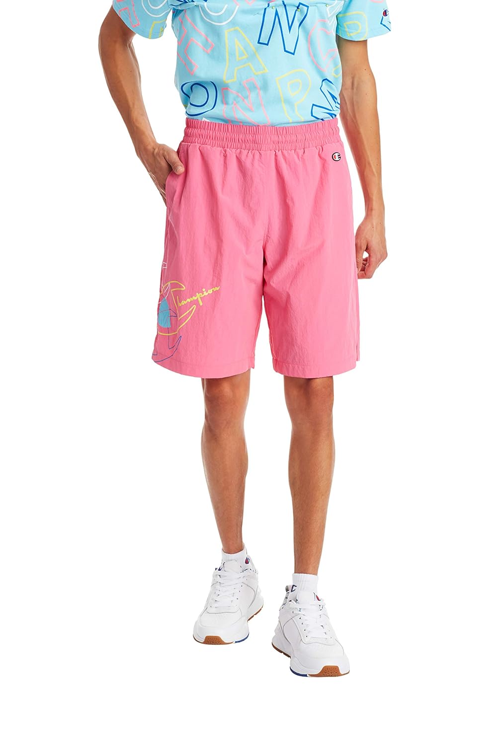 Champion nylon shorts pink Clearance