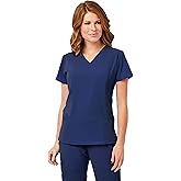 IMAGE BY ALEXANDERS UNIFORMS Women's IM1110 Mock Wrap Scrub Top, 100% Polyester with Spacious Pockets and Utility Loop