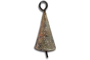 INDIA ARTS Dozen Cone-Shaped Tin Bells w/ Metal Hammer 2.25"