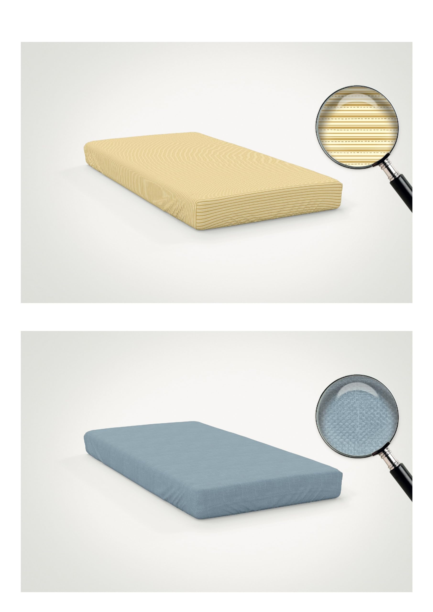 Le vie del cotone, Pair of Fitted Sheets, Pure Cotton, 175 x 200 cm, Bulk Pack