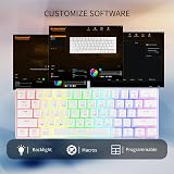 NEW MEN GM610 Wireless Mechanical Keyboard 60% Red Switch White USB-C Bluetooth view 6