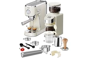 Gevi 20 Bar Professional Espresso Machine with 35 Precise Grind Settings Combos Commercial Espresso Machines & Coffee Makers, GECME418E&GECGI406