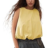 Ainangua Women Summer Bubble Tank Tops Casual Sleeveless Crewneck Pullover Shirts Workout Blouse Beach Travel Outfits