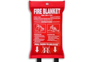 SITERLINK Fire Blanket, Fiberglass Fire Emergency Blankets, Suppression Flame Retardant Fireproof Survival Safety Fire Suppression Blanket, for Kitchen Home Car Office Warehouse Camping BBQ School Fireplace