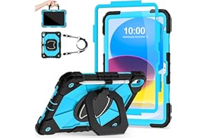 Auizotl Case for iPad 10th Generation 10.9 Inch with Screen Protector/360° Rotating Stand/Shoulder Strap/Pencil Holder,Military Grade Shockproof iPad Case 10th Generation 2022 (A2696/A2757/A2777)