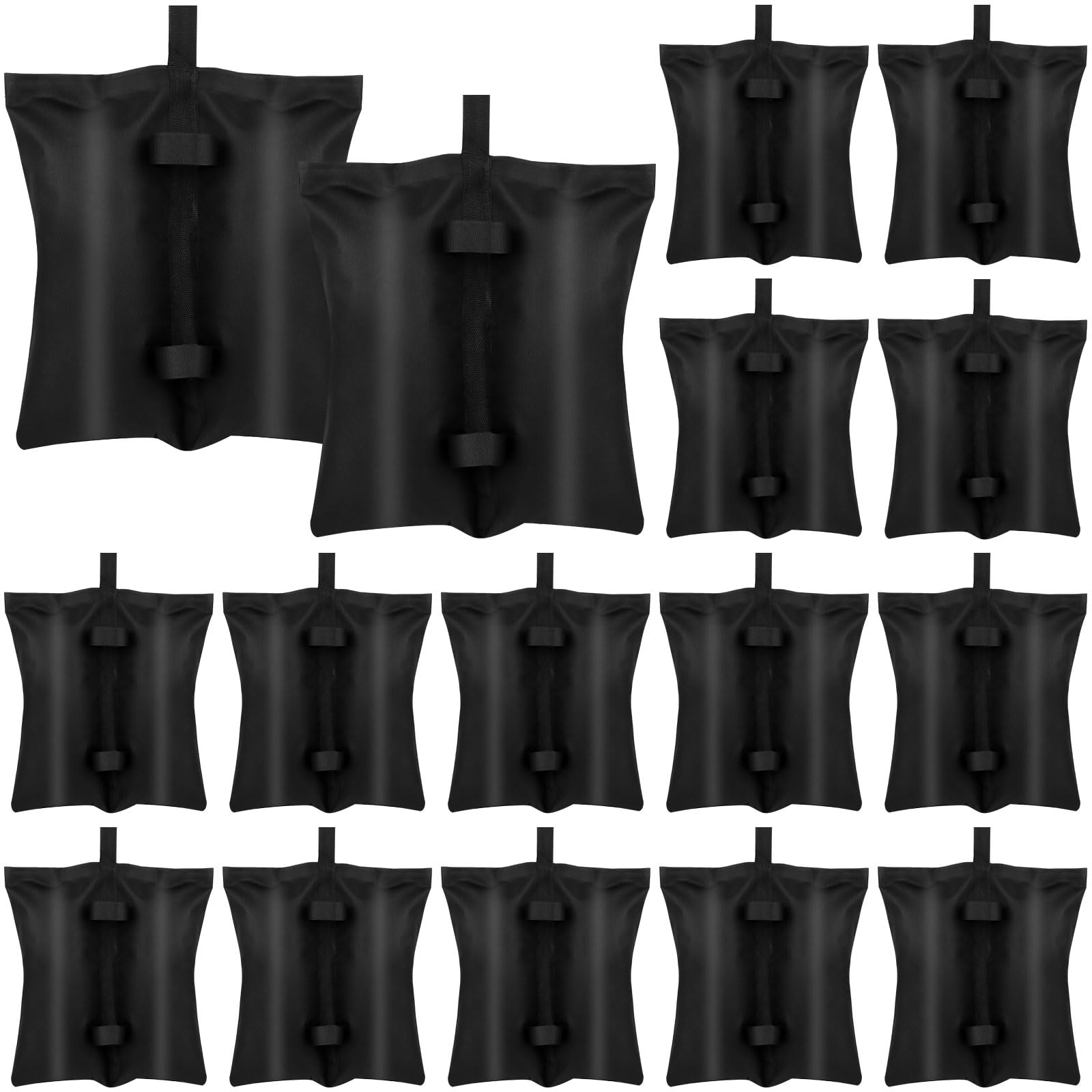 Photo 1 of 16 Pack 400 LBS Canopy Weight Bags for Canopy Tent Heavy Duty Leg Canopy Weight Sand Bags Black Canopy Support Frame Fixed Sandbag Windproof Sandbag for Patio Umbrella Base Sun Shelter