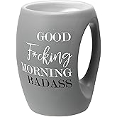 Pavilion Gift Company - Good Fucking Morning Badass - 16 oz Handwarming Coffee Tea Cup Mug Drinkware Husband Boyfriend Groom-To Be