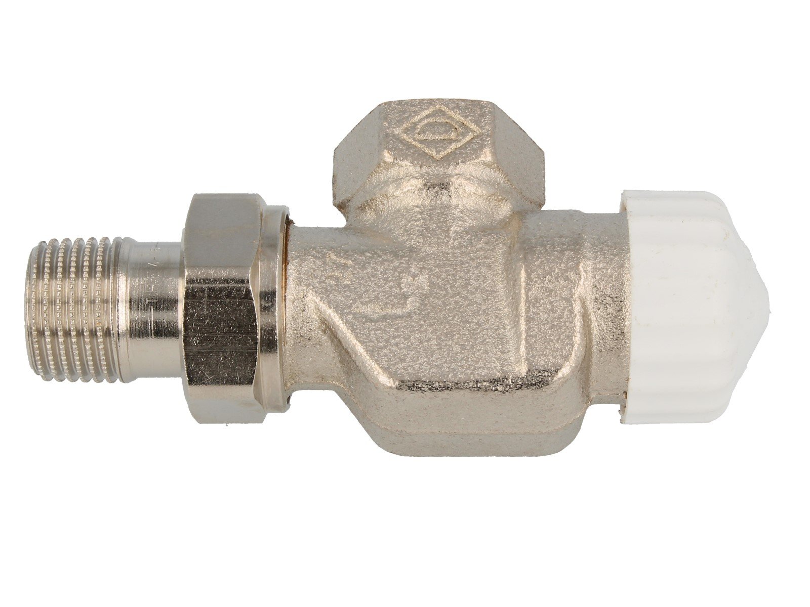 TA Heimeier Thermostatic Valve Base V-Exact IIAxial, red Brass, Nickel Plated 1/2 inch, KVS 0.86, 3710-02.000