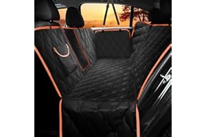 SHODU Waterproof Dog Car Seat Cover for Back Seat,Collapsible Scratchproof Dog Car Seats Covers,Nonslip Dogs Seat Cover with Mesh Window,Storage Pocket,Side Flaps,Universal Size Fit for Car/Truck/SUV