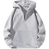 SOLY HUX Men's Hoodie Half Zip Drop Shoulder Long Sleeve Hooded Sweatshirt Casual Pullover Tops