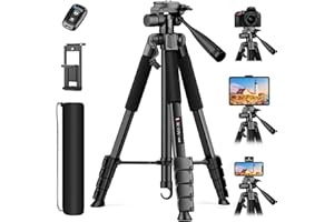 VICTIV Camera Tripod Stand, 68" Phone Tripod for Tablet with Remote and Holder, Lightweight and Compact Travel Tripod for Canon Sony Camera, Compatible with DSLR, iPhone, iPad