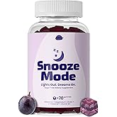AmpUp Sleep Melatonin Sugar-Free Gummies with 5mg Melatonin, Magnesium, L-Theanine, Sleep Aid, Gluten Free, Gelatin Free, Non GMO, Vegetarian, Grape Flavor, 70 Gummies