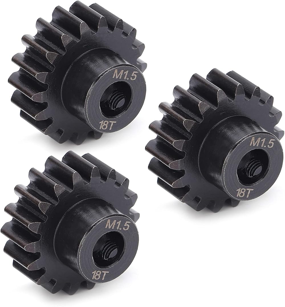 Keenso 18T Steel Pinion Motor Gear 8mm Shaft for RC Car Racing Maintenance