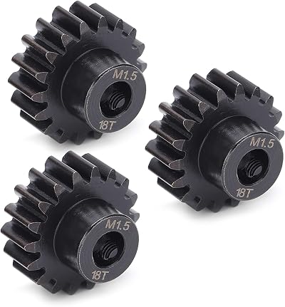 Keenso 18T Steel Pinion Motor Gear 8mm Shaft for RC Car Racing Maintenance