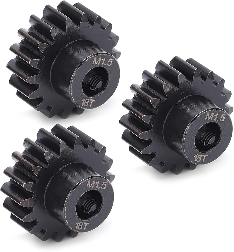 Keenso 18T Steel Pinion Motor Gear 8mm Shaft for RC Car Racing Maintenance