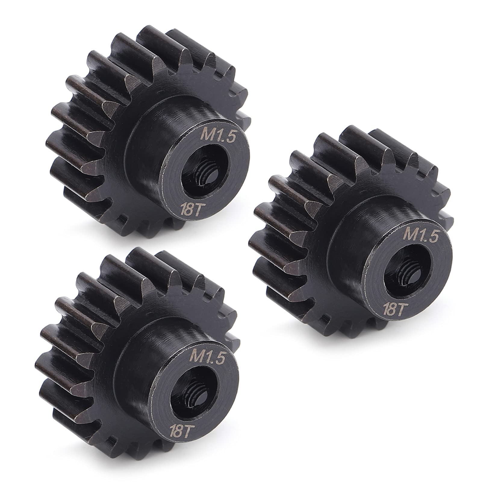 Keenso Steel Pinion Motor Gear, 18T Shaft, Precision Steel Gear Assembly, for RC Model Car Racing, for RC Car Maintenance, for Hobbyists and Racers
