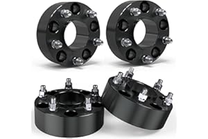 EVERESTWAY 5x5 Wheel Spacers 5x127mm, 2" Thickness 5 Lug 71.5mm Hub Bore,1/2" x20 Studs Compatible with 2007-2018 Jeep Wrangler JK/2006-2010 Commander XK Grand Cherokee WK 4PCS(Black)