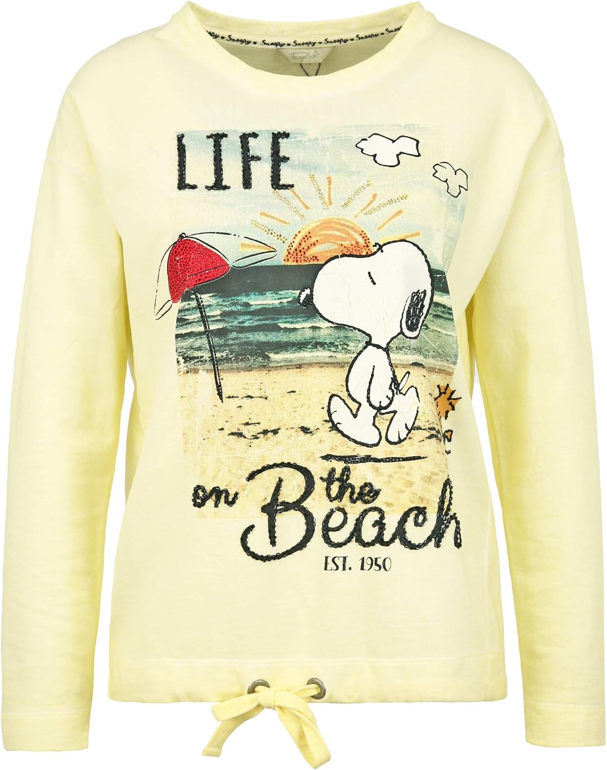 FROGBOX Damen Sweatshirt Snoopy mit Tunnelzug Amazon.de Bekleidung