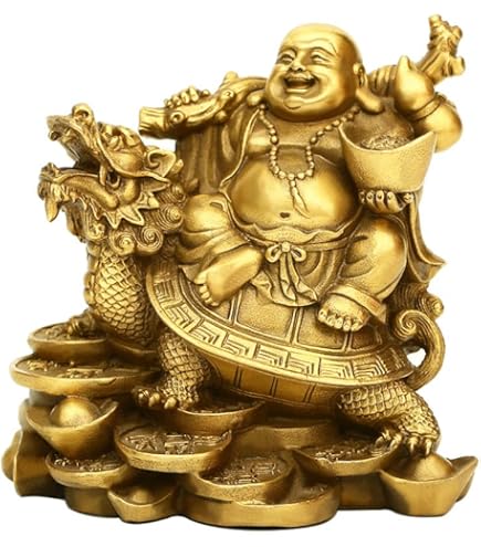 Amazon.com: GJ Polyresin Laughing Buddha on Dragon; 10x 13x