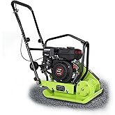 BETTERI Plate Compactor 6.5HP with 196cc Gas Engine, 5400 VPM Power Vibratory Ground Compactor Machine, 20" x 15" Plate Dirt 