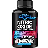 Nitric Oxide Supplement for Men & Women 2250 mg - Nitric Oxide Booster - Pine Bark | L-Arginine | L-Citrulline | Beet Root | Vitamin C & B12 - Muscles, Energy & Circulation - Made in USA, 90 Capsules