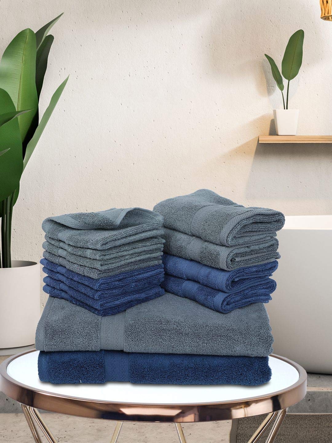 BIANCA [14pc] ZeroTwist 100 Cotton UltraFluffy Towels 2pc Bath, 4pc