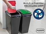 Addis 40 Litre Interlocking Recycling Bins Set of 3 Blue Yellow Lids view 5