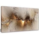 Large Framed Abstract Gold Marble Texture Canvas Wall Art Tindal Effect Decor Picture Black Gold Cloud Prints Painting for Living Room Bedroom Office Kitchen Ready to Hang