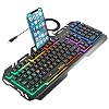 Teclados-Gaming-TedGem-Teclado-Gaming-Teclado-USB-Teclado-Gaming-PS4-LED-Retroiluminado-con-Cable-USB-Teclado-para