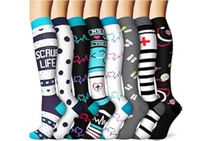 SOOVERKI Graduated Copper Compression Socks for Men & Women Circulation 8 Pairs 15-20mmHg - Best for Running Athletic Cycling