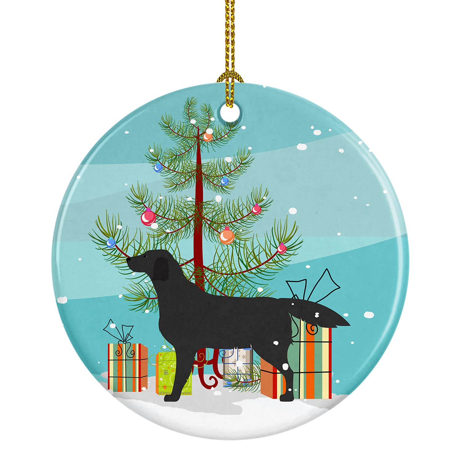 Caroline's Treasures Black Labrador Retriever Merry Christmas Tree Ceramic Ornament, Multicolor