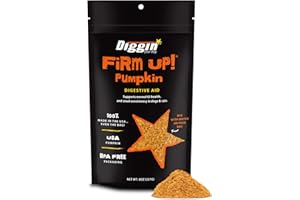 Diggin' Your Dog Firm Up! Pumpkin Bundle – Fiber Supplement with Pumpkin & Apple Fiber for Cat & Dog Digestive Support – Made in USA (Includes 16oz Bag + 1oz Trial Bar) (8oz)