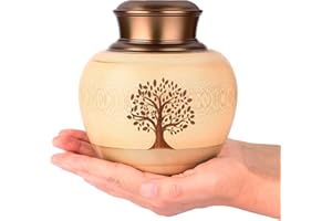 HOOMTREE Medium Keepsake Urns for Human Ashes Made of Bamboo,Memorial Cremation Urns for Human Ashes Adult Female Male,Decorative Urns Ash Container with Tree of Life Pattern,Hold Up to 90 Cubic Inch