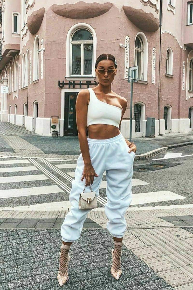 ladies cuffed jogging bottoms