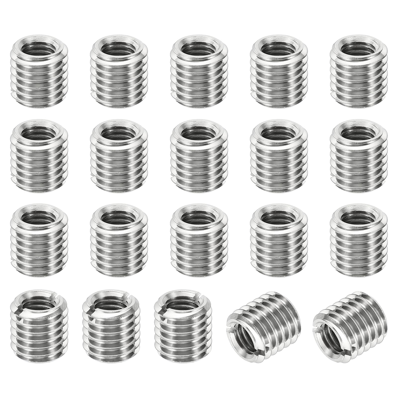 PATIKIL Thread Adapters Sleeve Reducing Nut, 20 Pcs M12x1.75 Male to M8x1.25 Female Repairing Insert Nut Screw Reducer Stainless Steel Fastener 12mm