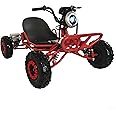 48V Electric Go Kart Adults/Kids - 2000W Motor 12-37MPH, 6'' All-Terrain Tires, 10.4Ah(12+Mi), 440lbs Capacity, 3-Speed Modes LED Lights & Charger (Red)