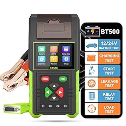 Automotive Battery Tester with Printer, 12V 24V Car
