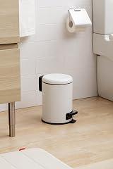 TATAY 3L Pedal Bathroom Bin White Silent Lid Removable Inner Bin view 4