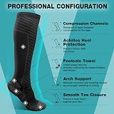SONORAN Compression Socks 20-30 mmHg Women Men Knee High L/XL Black Gray view 3
