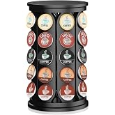 CEHNCEH K Cup Holder, Coffee Pods Holder with 40 K-Cup Pods (Black) | K Cup Carousel 360&deg; Rotating, Home Or Office Kitchen Counter Abs