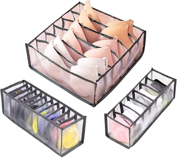 3 Stück Unterwäsche Schublade Organizer Unterwäsche Aufbewahrungsboxen