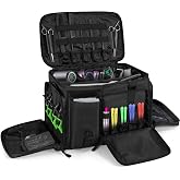 LASUK Barber Hairdresser Bag Supplies Bag with Adjustable Dividers | Barber Tools Storage Hair Clipper Case Organizer for Scissors Clippers Trimmers &amp; Haircut Kits, Barber Travel Case