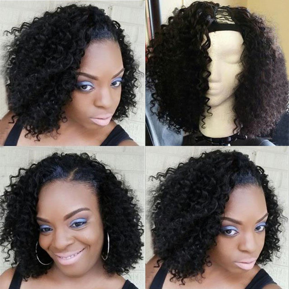 Amazon Com Short Curly Human Hair U Part Wigs Brazilian Virgin